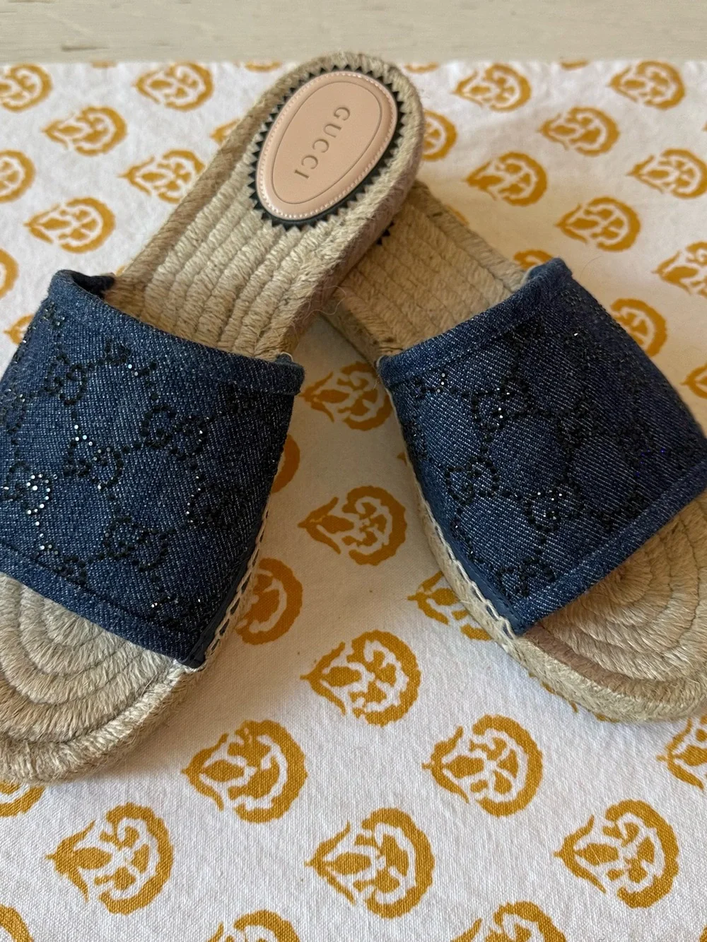 Gucci Double G Espadrille Slides